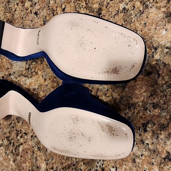 Gucci Madelyn Crystal Logo Cobalt Mules - SZ 40 - Picture 11 of 17